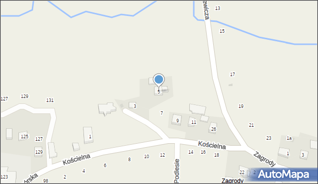 Zakliczyn, Kościelna, 5, mapa Zakliczyn