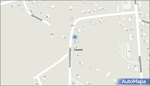 Zakliczyn, Korczyńskiego Stanisława, dr., 17, mapa Zakliczyn