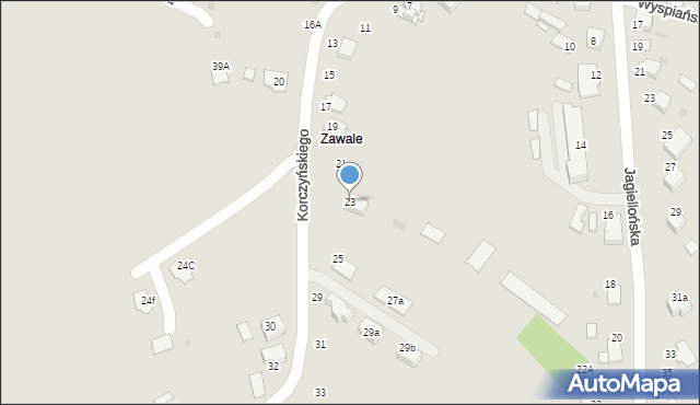 Zakliczyn, Korczyńskiego Stanisława, dr., 23, mapa Zakliczyn