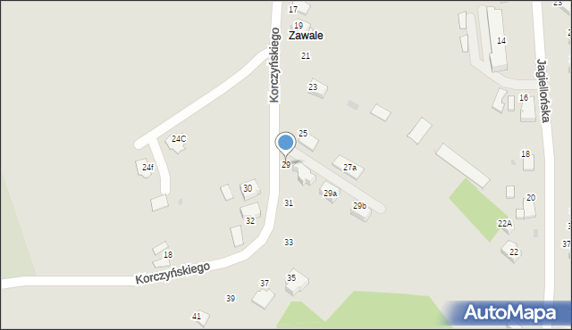 Zakliczyn, Korczyńskiego Stanisława, dr., 29, mapa Zakliczyn