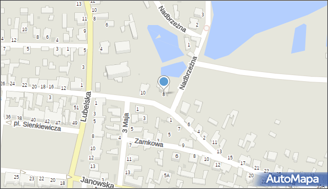 Zaklików, Kościelna, 8, mapa Zaklików