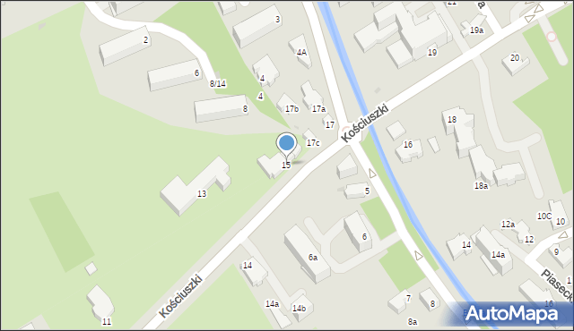 Zakopane, Kościuszki Tadeusza, gen., 15, mapa Zakopanego