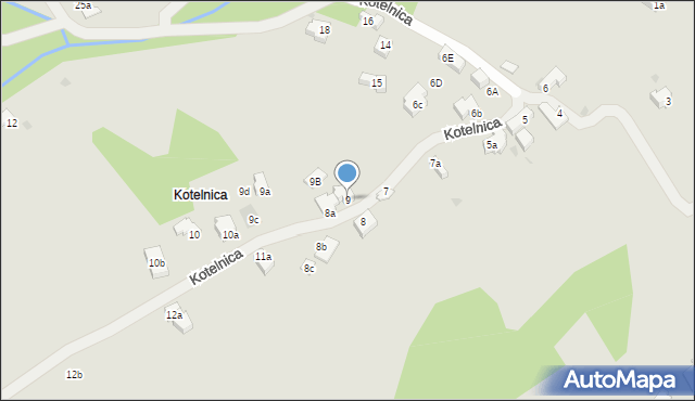 Zakopane, Kotelnica, 9, mapa Zakopanego