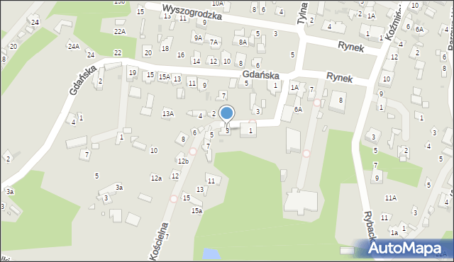 Zakroczym, Kościelna, 3, mapa Zakroczym