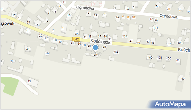 Zakrzówek, Kościuszki Tadeusza, gen., 42, mapa Zakrzówek