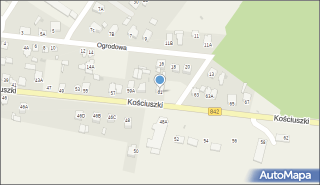 Zakrzówek, Kościuszki Tadeusza, gen., 61, mapa Zakrzówek