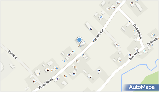 Zalas, Kopalniana, 45, mapa Zalas