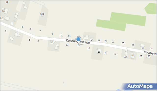 Zalasowa, Kochanowskiego Jana, 14, mapa Zalasowa