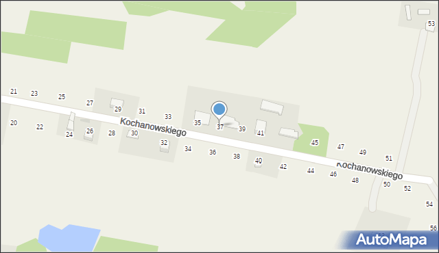 Zalasowa, Kochanowskiego Jana, 37, mapa Zalasowa