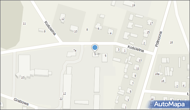 Zalesie, Kościelna, 7, mapa Zalesie