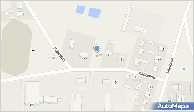Zalesie, Kościelna, 8, mapa Zalesie