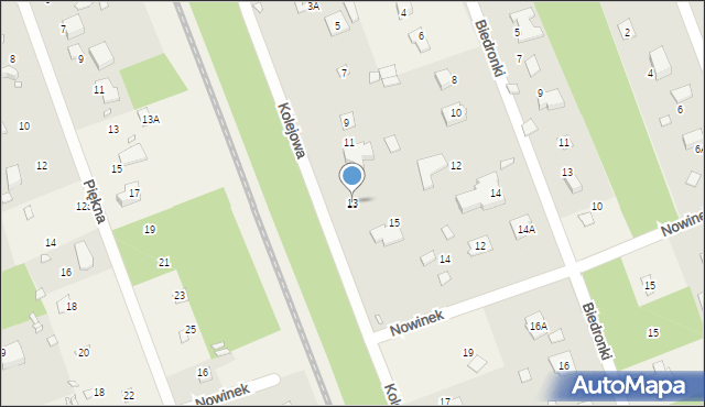 Zalesie Górne, Kolejowa, 13, mapa Zalesie Górne