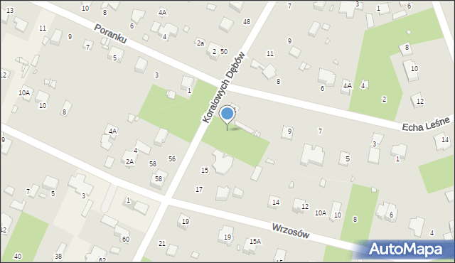 Zalesie Górne, Koralowych Dębów, 13, mapa Zalesie Górne