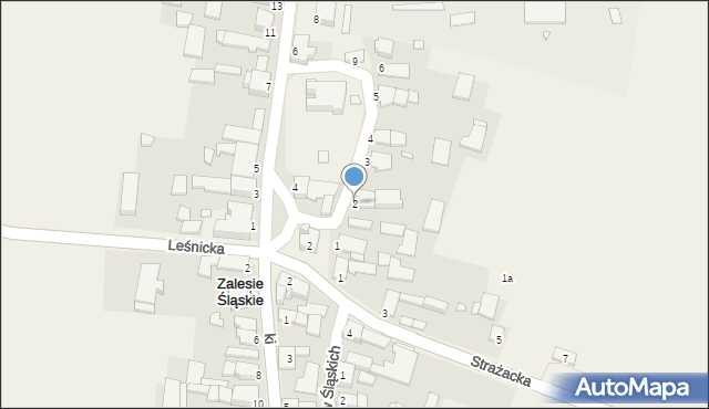 Zalesie Śląskie, Kościelna, 2, mapa Zalesie Śląskie