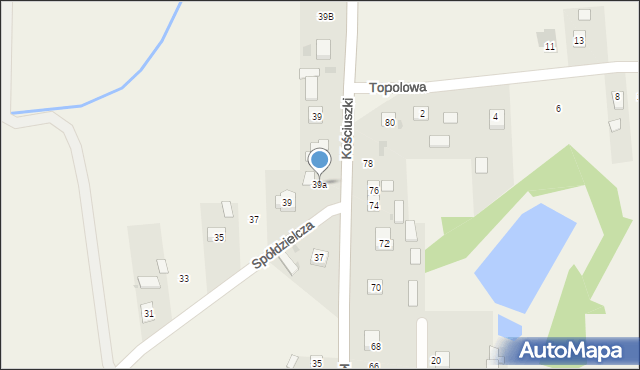 Zaleszany, Kościuszki Tadeusza, gen., 39a, mapa Zaleszany