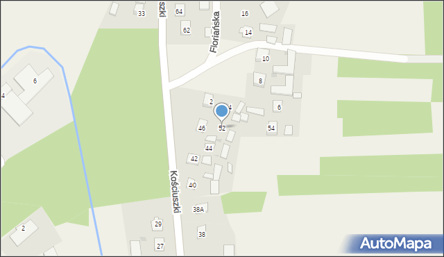 Zaleszany, Kościuszki Tadeusza, gen., 52, mapa Zaleszany