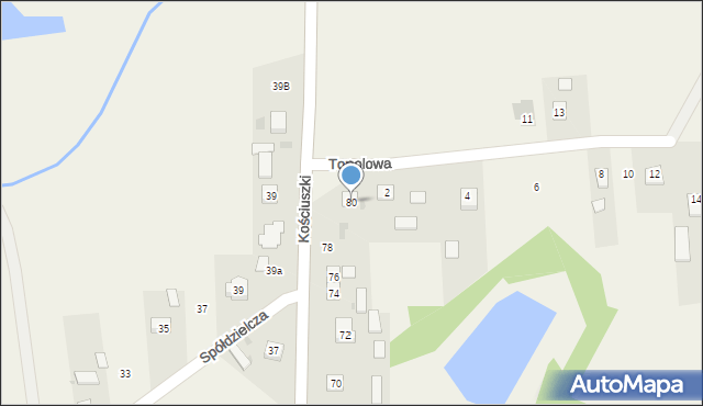 Zaleszany, Kościuszki Tadeusza, gen., 80, mapa Zaleszany