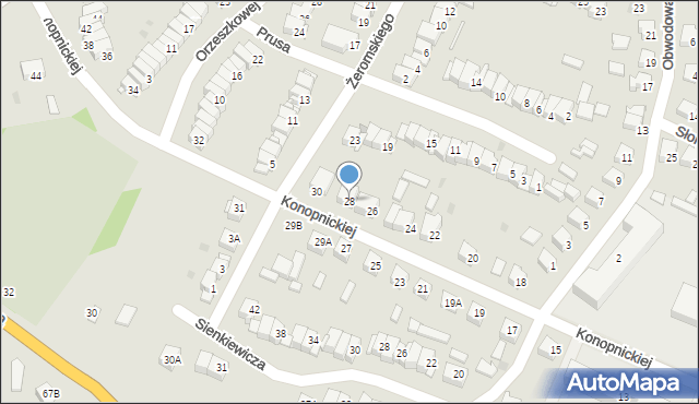Zambrów, Konopnickiej Marii, 28, mapa Zambrów