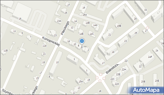 Zambrów, Konopnickiej Marii, 6, mapa Zambrów