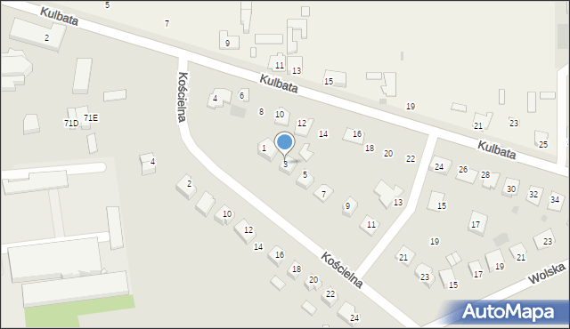 Zambrów, Kościelna, 3, mapa Zambrów