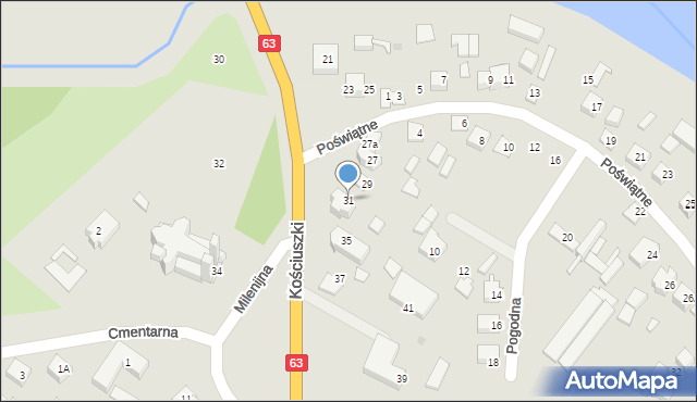 Zambrów, Kościuszki Tadeusza, gen., 31, mapa Zambrów