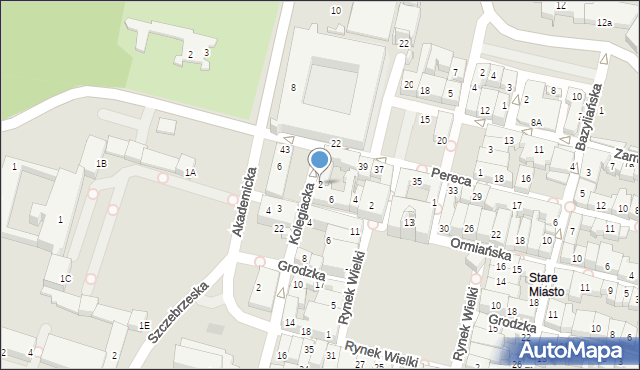 Zamość, Kolegiacka, 2, mapa Zamościa