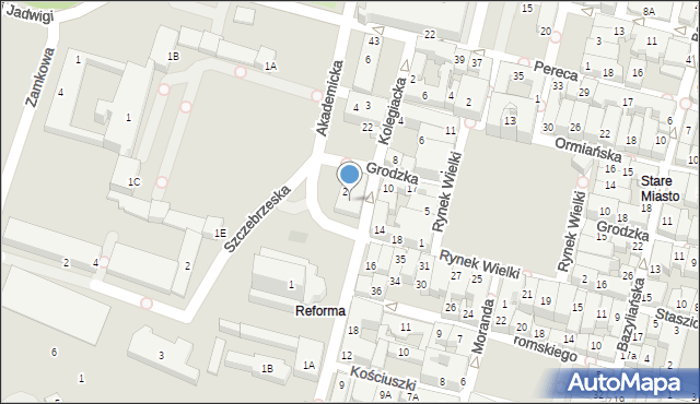 Zamość, Kolegiacka, 3, mapa Zamościa