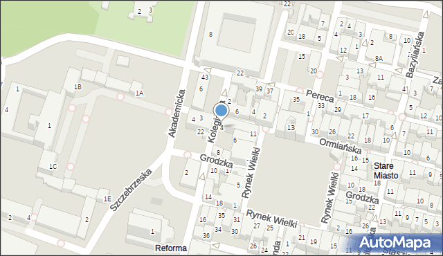 Zamość, Kolegiacka, 4, mapa Zamościa