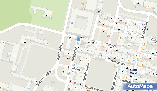 Zamość, Kolegiacka, 7, mapa Zamościa
