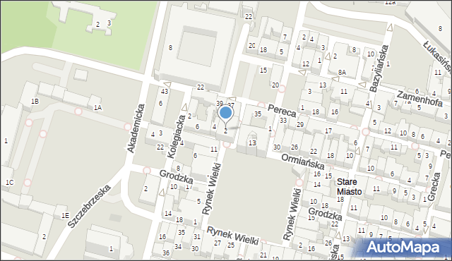 Zamość, Kołłątaja Hugo, 2, mapa Zamościa