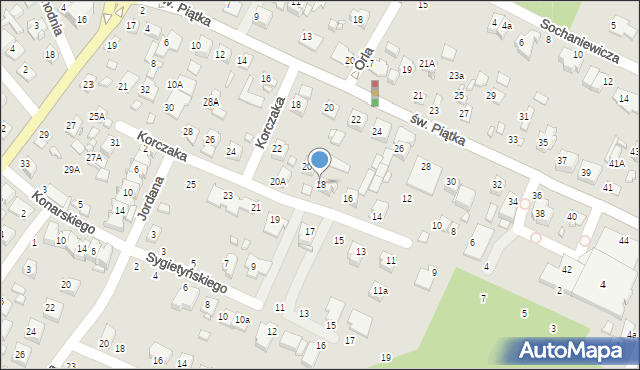 Zamość, Korczaka Janusza, 18, mapa Zamościa