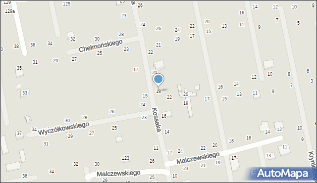 Zamość, Kossaka Wojciecha, 18, mapa Zamościa