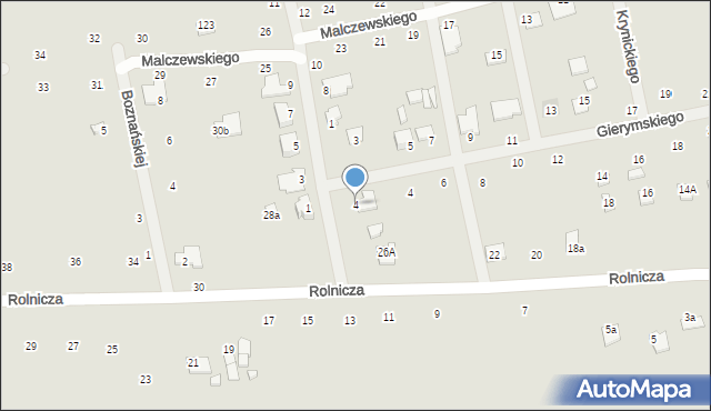 Zamość, Kossaka Wojciecha, 4, mapa Zamościa