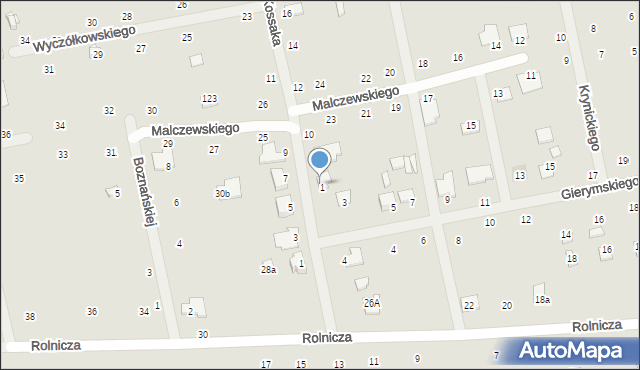 Zamość, Kossaka Wojciecha, 6, mapa Zamościa