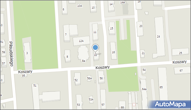 Zamość, Koszary, 12, mapa Zamościa