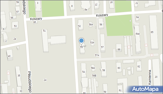 Zamość, Koszary, 53, mapa Zamościa