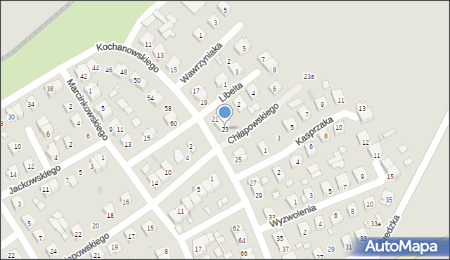 Zaniemyśl, Kochanowskiego Jana, 23, mapa Zaniemyśl