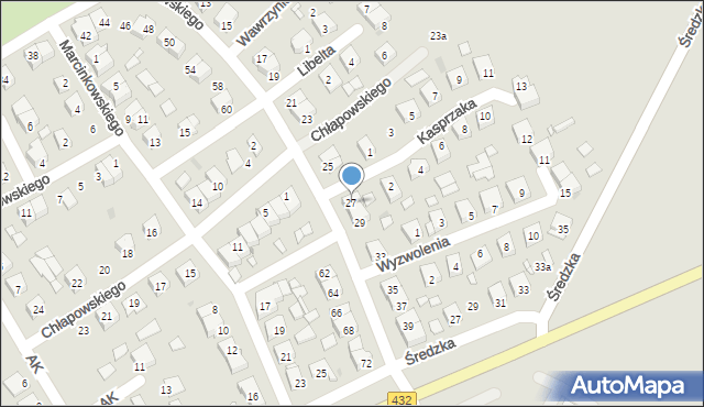 Zaniemyśl, Kochanowskiego Jana, 27, mapa Zaniemyśl