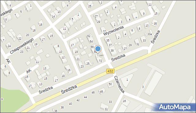 Zaniemyśl, Kochanowskiego Jana, 70, mapa Zaniemyśl