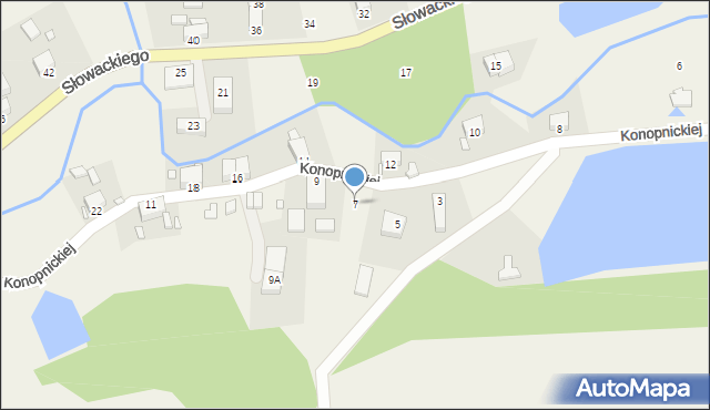 Zaręba, Konopnickiej Marii, 7, mapa Zaręba