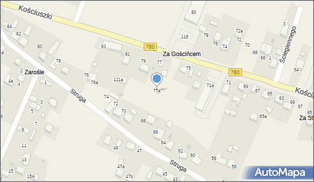 Żarki, Kościuszki Tadeusza, gen., 77a, mapa Żarki