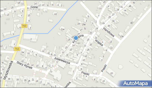 Żarki, Kościelna, 16, mapa Żarki