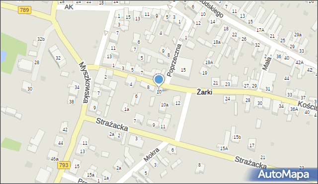 Żarki, Kościuszki Tadeusza, gen., 10, mapa Żarki