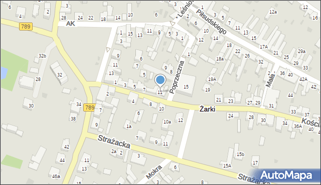 Żarki, Kościuszki Tadeusza, gen., 11, mapa Żarki
