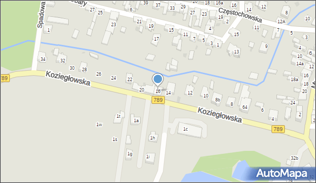 Żarki, Koziegłowska, 16, mapa Żarki