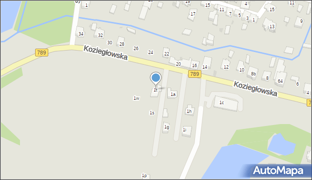 Żarki, Koziegłowska, 1t, mapa Żarki