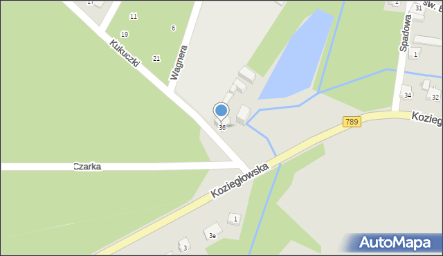 Żarki, Koziegłowska, 36, mapa Żarki