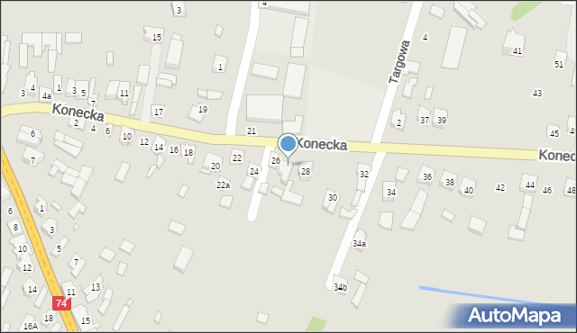 Żarnów, Konecka, 26A, mapa Żarnów
