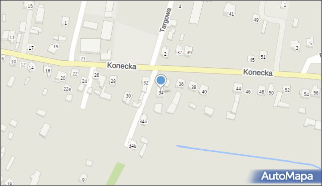 Żarnów, Konecka, 34, mapa Żarnów