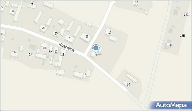 Żarnowo, Kościelna, 16, mapa Żarnowo